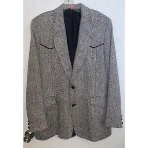Pioneer Western Wear 100% Silk‎ Blazer Coat Jacket Tweed Country Gentlemen 44L